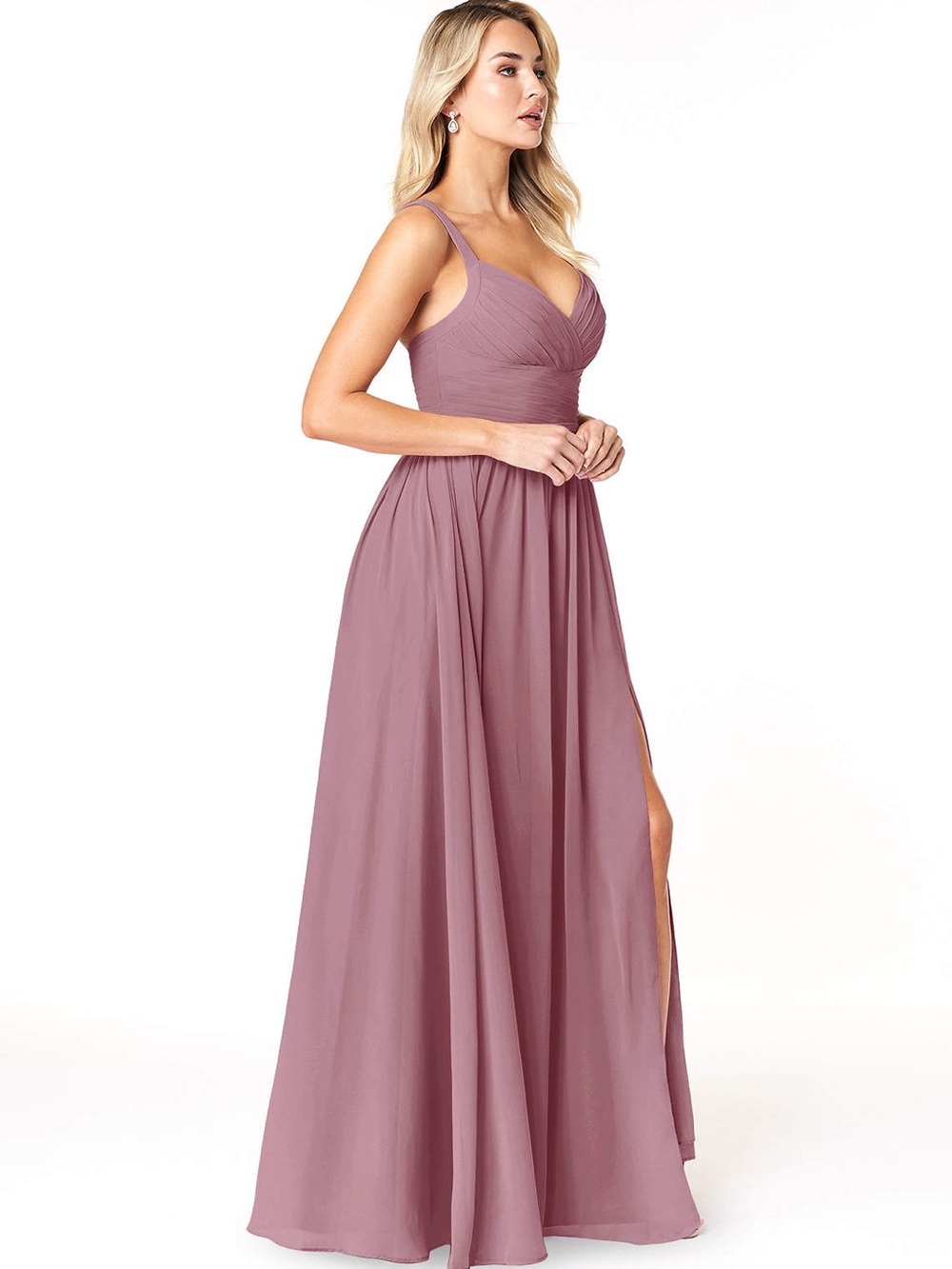 Azazie Mauve Sleeveless Chiffon Maxi Dress
